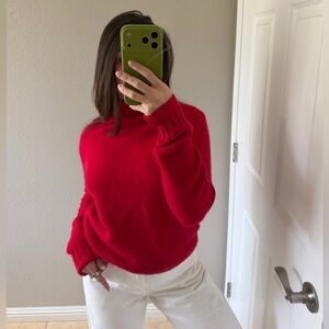 J. Crew Bright Red Turtleneck Sweater